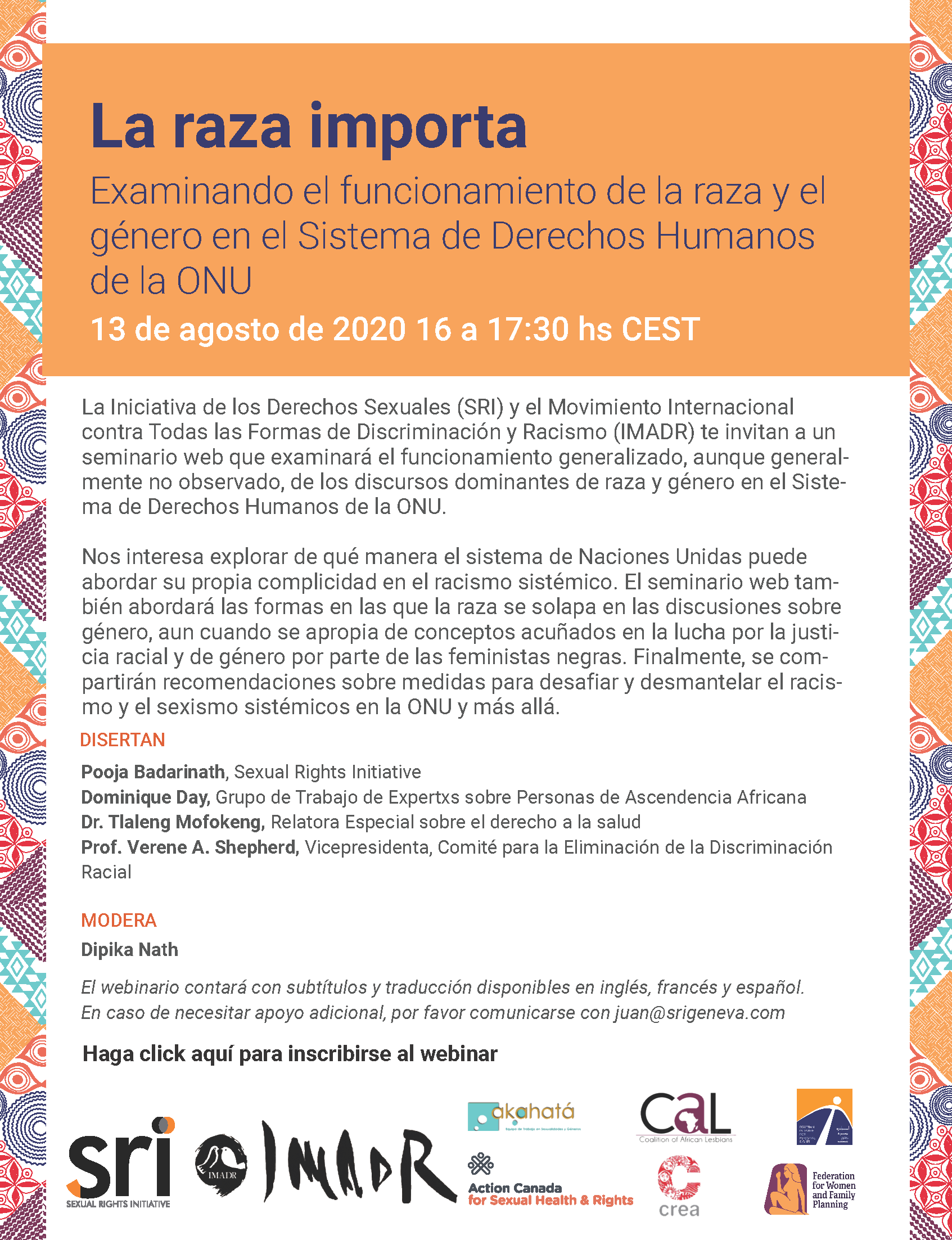 Spanish flyer with same text as body paragraph